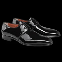 Derbies à lacets SANTONI cuir vernis noir
