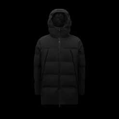 Doudoune à capuche mi longue MONCLER Valmaron nylon noir mat
