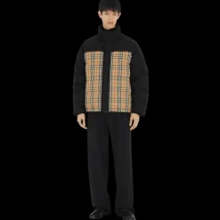 Doudoune BURBERRY Oakmere réversible noir check archives beige