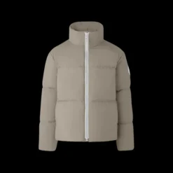 Doudoune CANADA GOOSE Lawrence nylon beige logo blanc