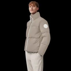 Doudoune CANADA GOOSE Lawrence nylon beige logo blanc