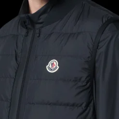 Doudoune courte 3-en-1 MONCLER Verney nylon noir gilet amovible