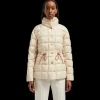 Doudoune courte MONCLER Antigone nylon beige col maille
