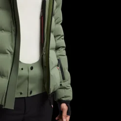 Doudoune courte MONCLER Lagorai nylon vert kaki clair Grenoble