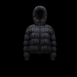Doudoune courte MONCLER Medonte nylon noir mat matelassé