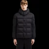 Doudoune courte MONCLER Vezere capuche nylon léger stretch noir mat