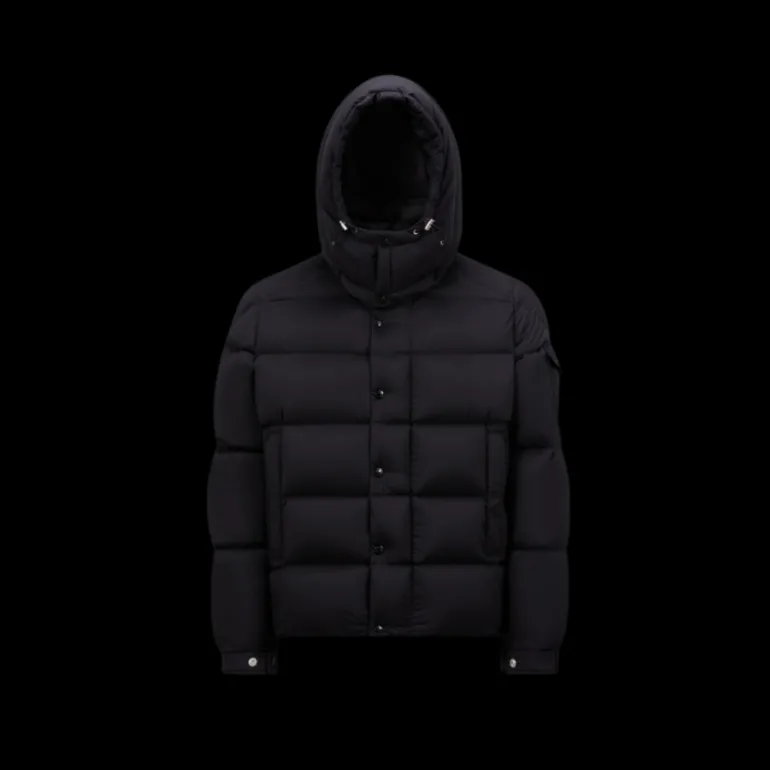 Doudoune courte MONCLER Vezere capuche nylon léger stretch noir mat