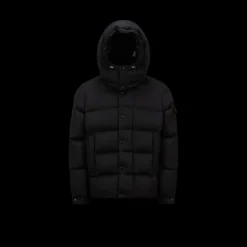 Doudoune courte MONCLER Vezere flanelle noir capuche