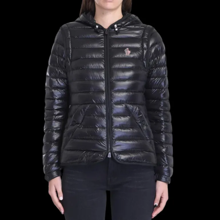 Doudoune fine Karura nylon noir capuche manches amovibles Moncler Grenoble