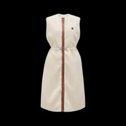 Doudoune longue gilet sans manches MONCLER Sorbier bouclette écru
