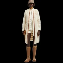 Doudoune longue gilet sans manches MONCLER Sorbier bouclette écru