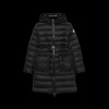 Doudoune longue MONCLER Sedan nylon noir mat ceinture poches