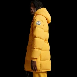 Doudoune longue Pentaflake jaune multipoches MONCLER Palm Angels