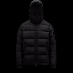 Doudoune MONCLER Montgenevre capuche flanelle noir mat