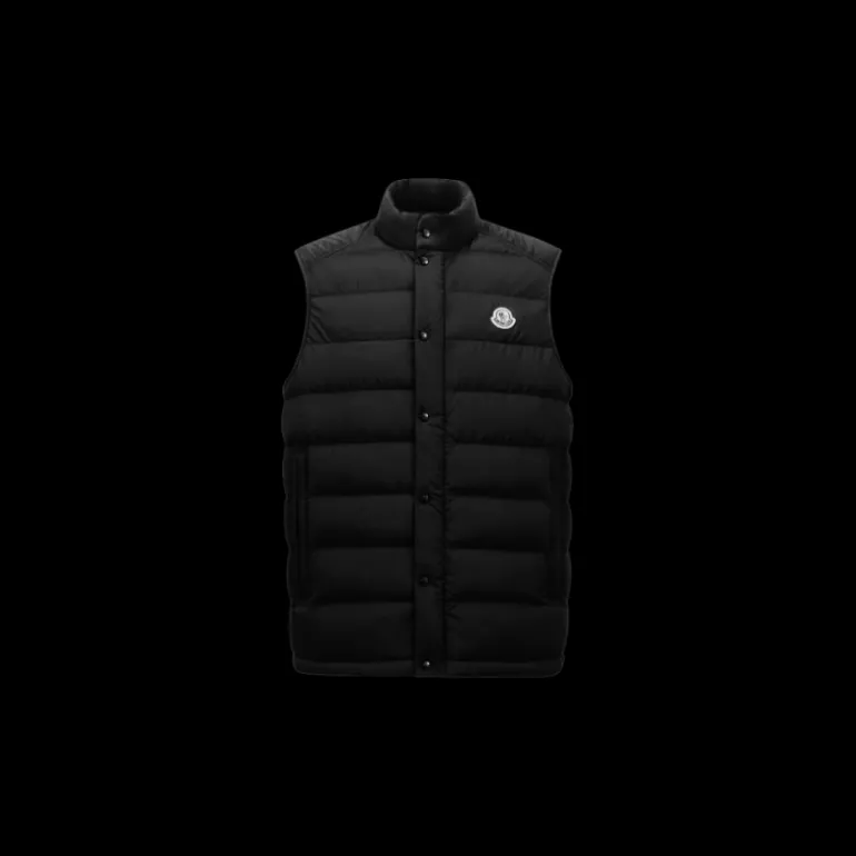 Doudoune sans manches MONCLER Barthe gilet nylon mat noir