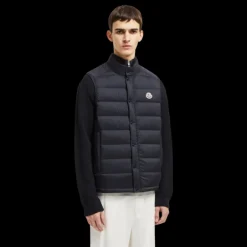 Doudoune sans manches MONCLER Barthe gilet nylon mat bleu marine