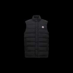 Doudoune sans manches MONCLER Barthe gilet nylon mat bleu marine