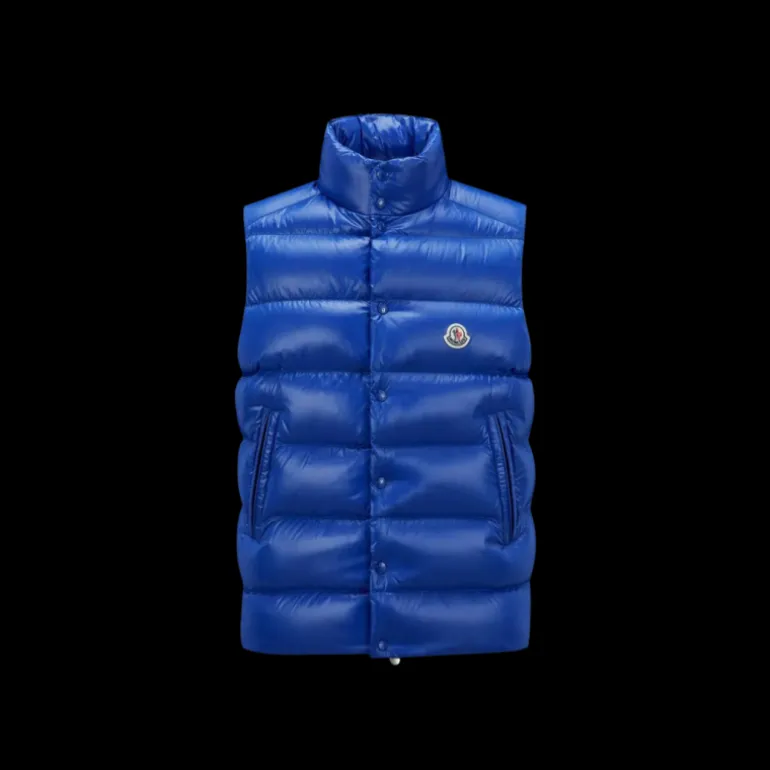 Doudoune sans manches MONCLER Tibb nylon bleu roi