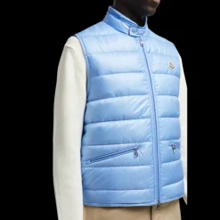 Doudoune sans manches MONCLER Gilet Gui repliable nylon bleu ciel