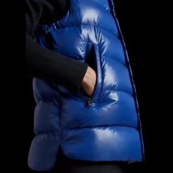 Doudoune sans manches MONCLER Tibb nylon bleu roi