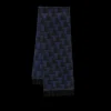 Echarpe LANVIN franges laine cachemire noir logo L Bleu