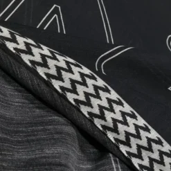 Echarpe LANVIN viscose coton noir logo blanc