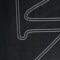 Echarpe LANVIN viscose coton noir logo blanc