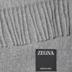 Echarpe  ZEGNA Cachemire gris franges