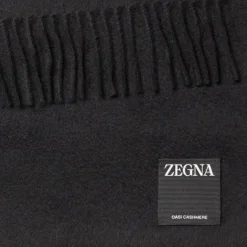 Echarpe  ZEGNA Cachemire noir franges