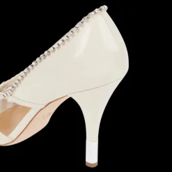 Escarpins à talon CHLOE Léonie cuir ivoire strass