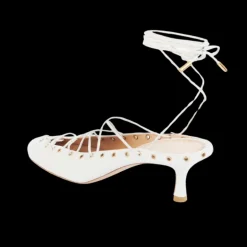 Escarpins ouverts CHLOE Ghilies cuir blanc lacet corset