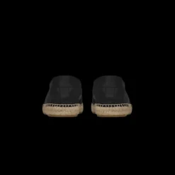 Espadrilles Saint Laurent en cuir noir logo