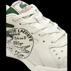 Fashion Show LACOSTE Baskets cuir blanc tampon noir crocodile archives