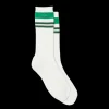 Fashion show LACOSTE chaussettes coton mélangé blanc vert crocodile vert signature