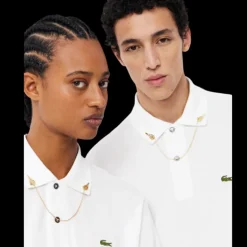 Fashion Show Polo coton blanc broderie crocodile photo Tennis