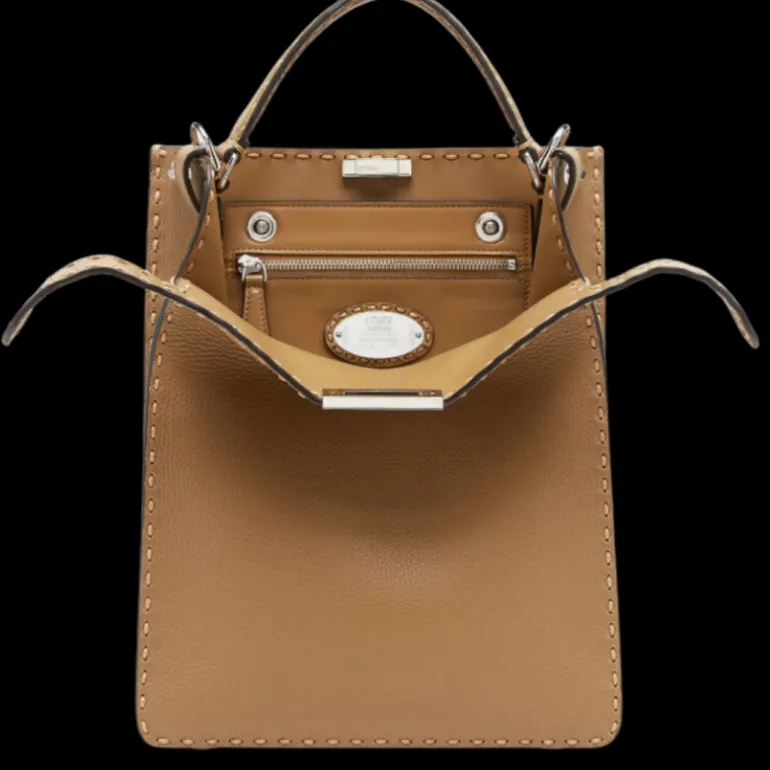 FENDI Peekaboo ISeeU X-Lite Small Sac cuir Selleria beige