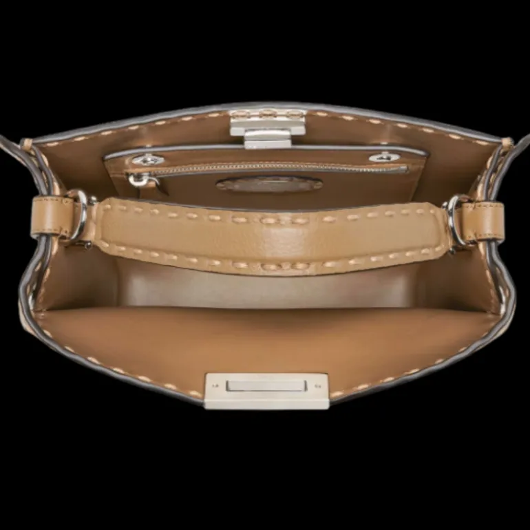 FENDI Peekaboo ISeeU X-Lite Small Sac cuir Selleria beige