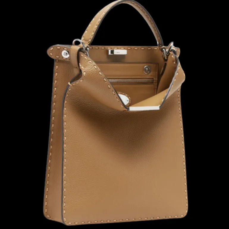 FENDI Peekaboo ISeeU X-Lite Small Sac cuir Selleria beige