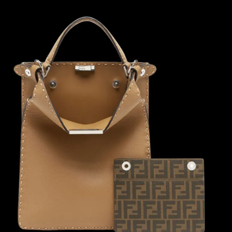 FENDI Peekaboo ISeeU X-Lite Small Sac cuir Selleria beige