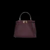 FENDI Sac Petit format Peekaboo Cuir bordeaux prune