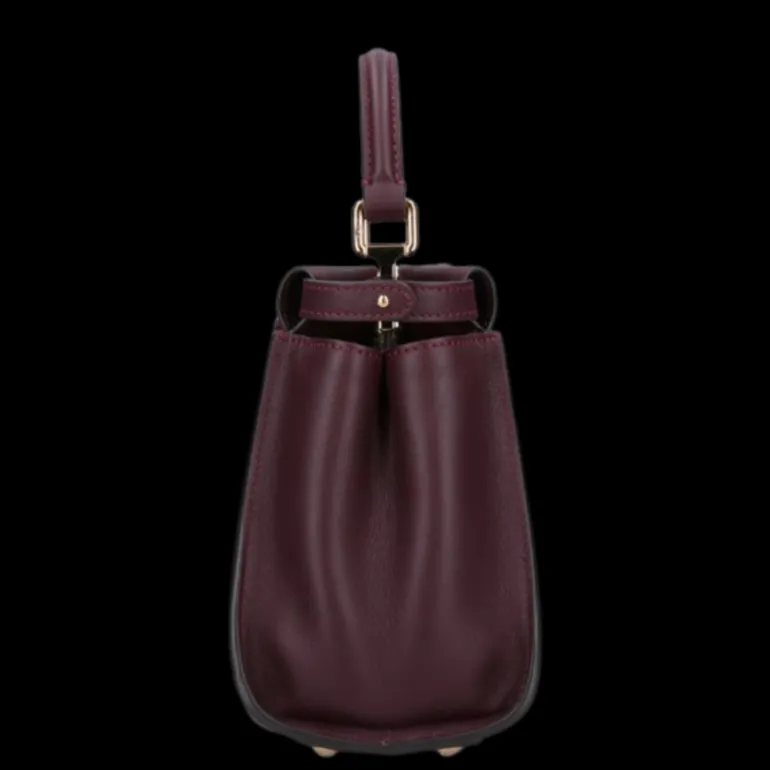 FENDI Sac Petit format Peekaboo Cuir bordeaux prune