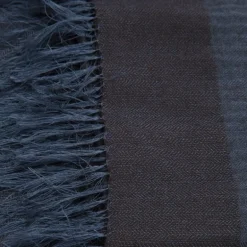 Foulard LANVIN soie chevrons gris franges