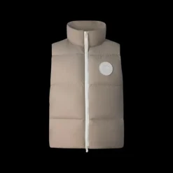 Gilet matelassé CCANADA GOOSE Lawrence nylon beige logo blanc