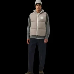 Gilet matelassé CCANADA GOOSE Lawrence nylon beige logo blanc