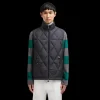 Gilet sans manche MONCLER Aroula nylon noir matelassé losange