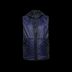 Gilet zippé capuche CP COMPANY Goggle Nada Shell nylon Primaloft® bleu nuit