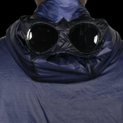 Gilet zippé capuche CP COMPANY Goggle Nada Shell nylon Primaloft® bleu nuit