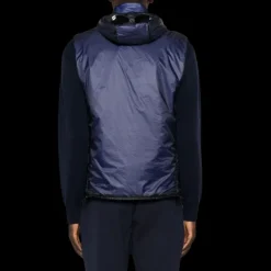 Gilet zippé capuche CP COMPANY Goggle Nada Shell nylon Primaloft® bleu nuit