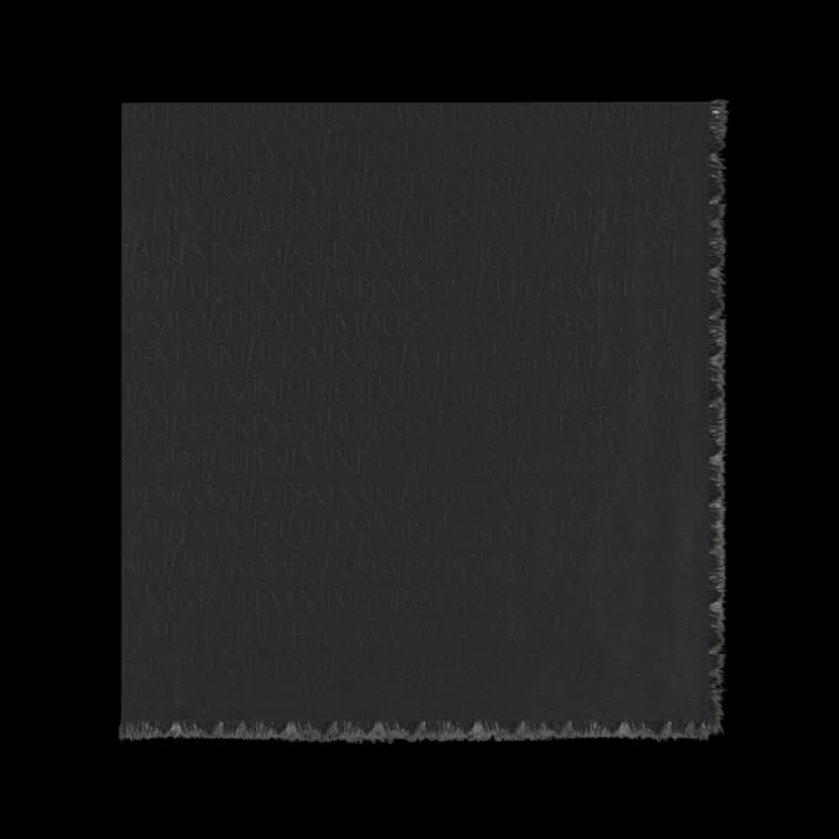 grand carré foulard SAINT LAURENT modal cachemire noir
