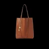 Grand sac cabas CHLOE Spin cuir camel charms métal doré